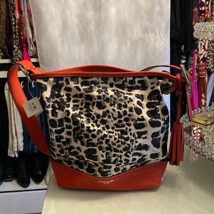Coach shoulder bag. NWT. Size 12” x 12”. Depth 5”.